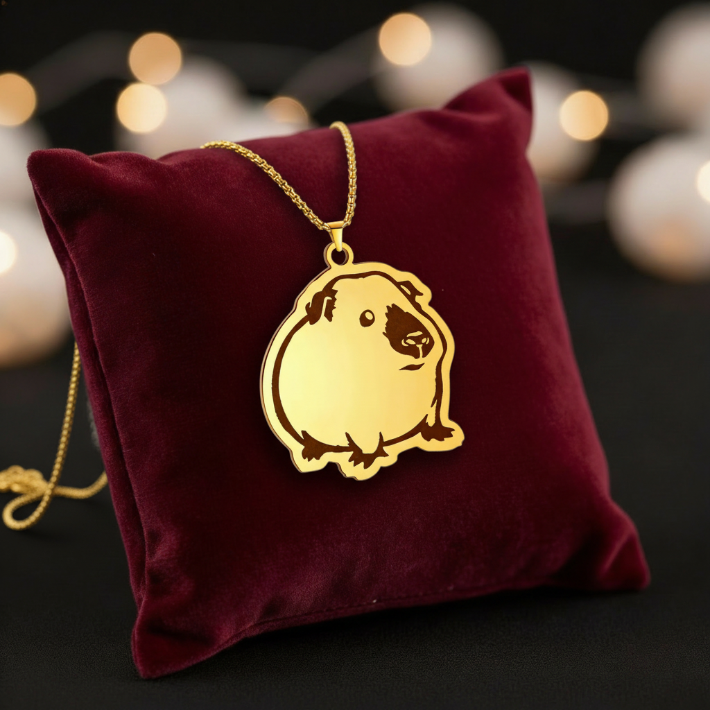 Herzensstück – 🐹Meerschweinchen Halskette „Classic Meeri“ ✨ in Gold oder Silber | Luxusschweine