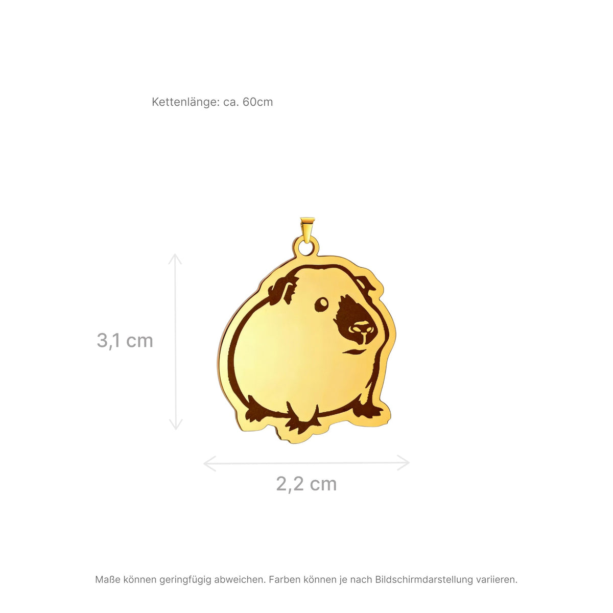 Herzensstück – 🐹Meerschweinchen Halskette „Classic Meeri“ ✨ in Gold oder Silber | Luxusschweine