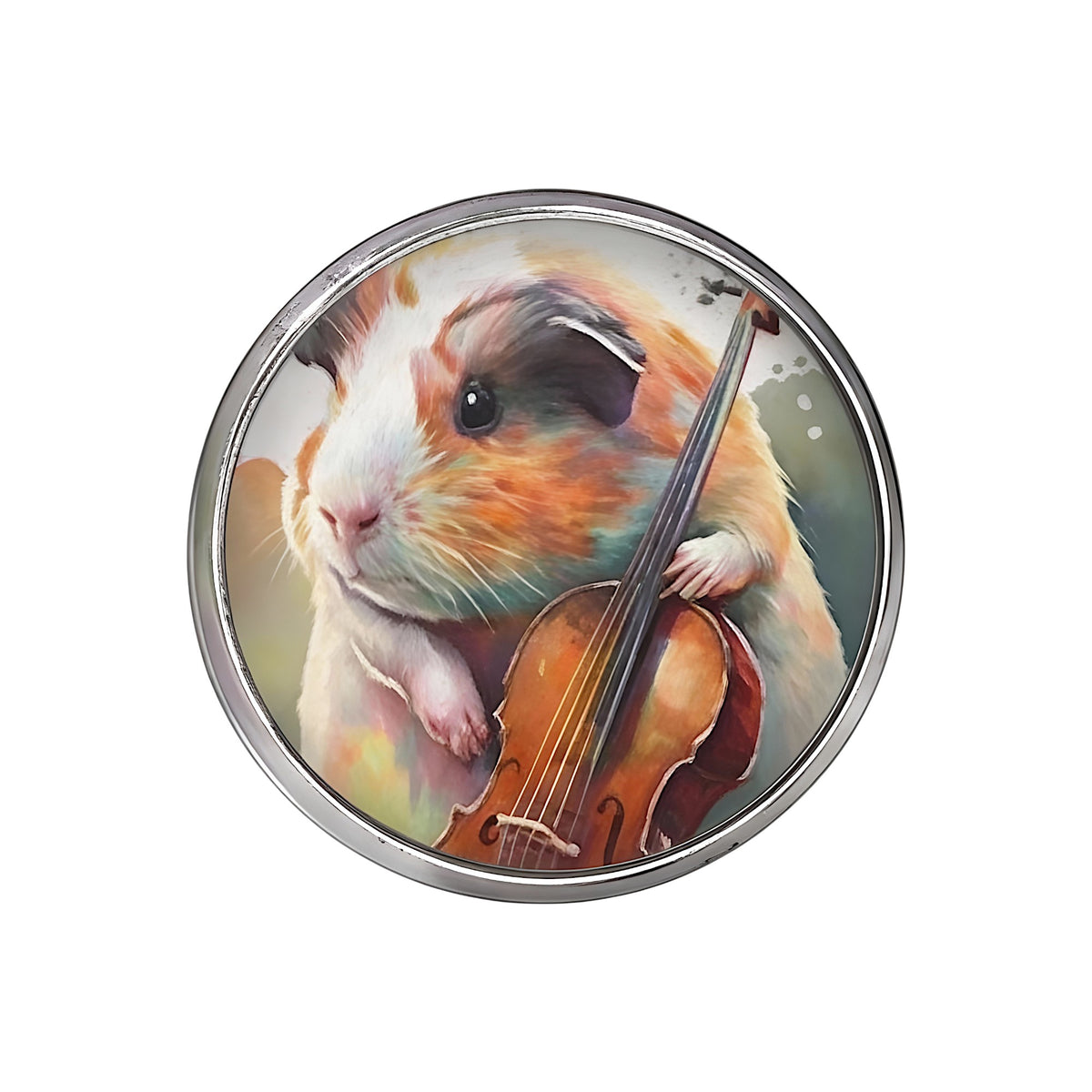 Heartfelt Piece – 🎻 Stud Earrings with Guinea Pig & String Instrument | Luxury Pigs
