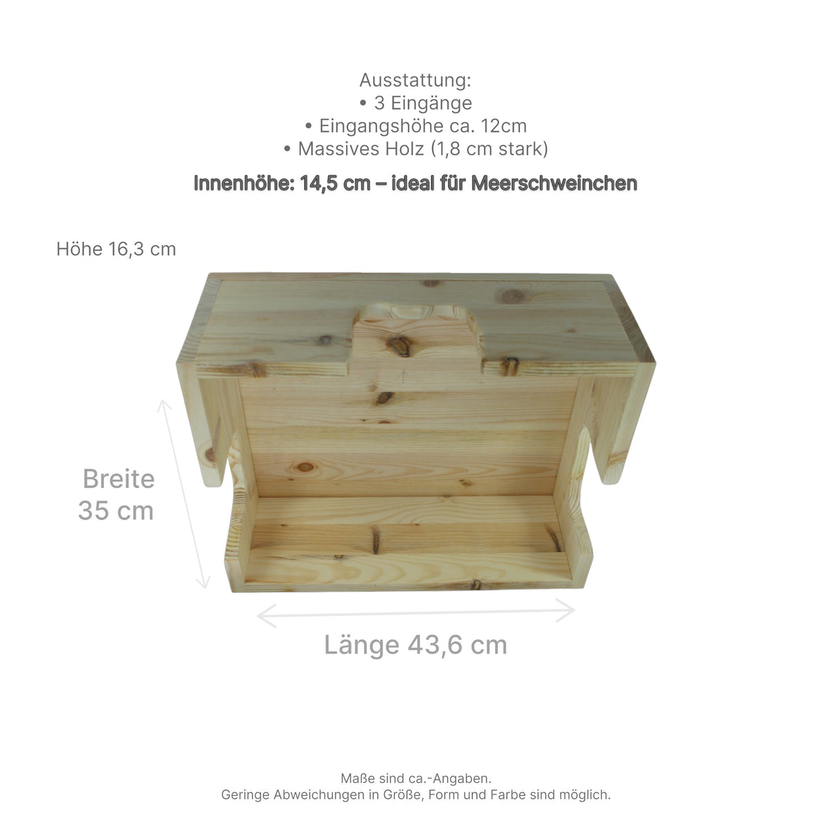 Handgefertigtes Farmhaus aus Holz mit stabilem Dach für Kleintiere