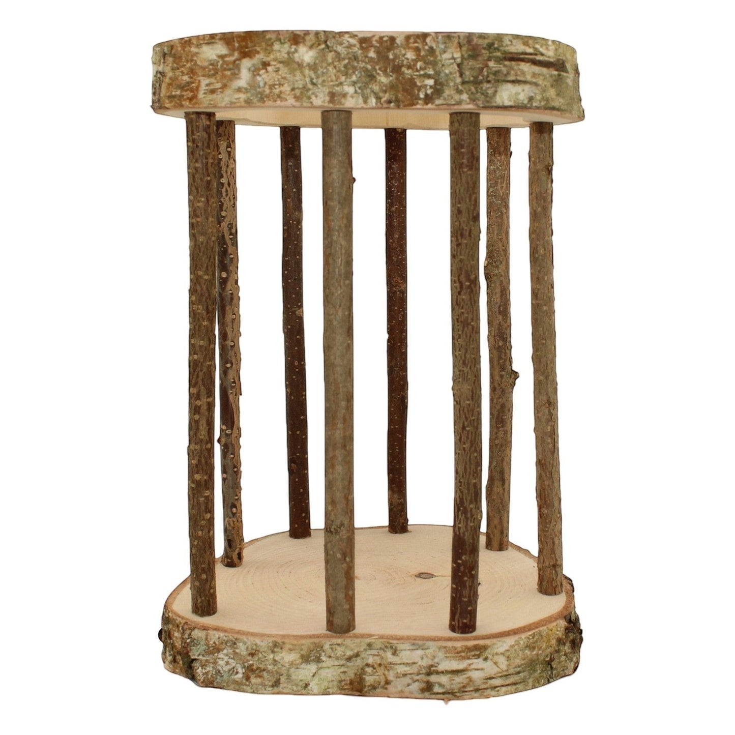 Nagerfarm Easy Two wooden hay feeder for small pets, natural wood with bark detail, ideal for fine hay.