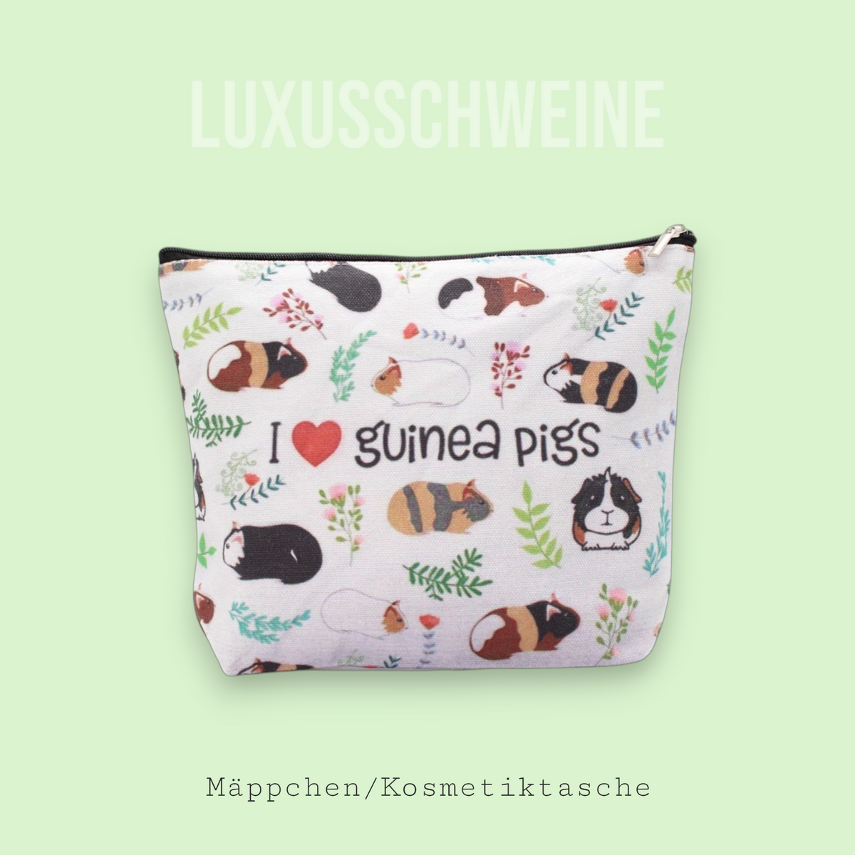 🐹🧴 Toiletry Bag "I Love Guinea Pigs" - Guinea Pig Love to Go