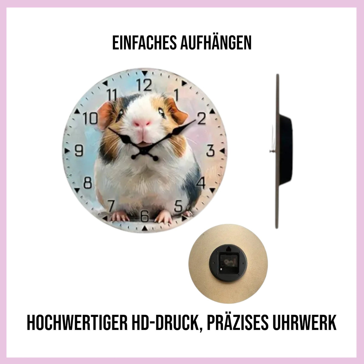 🕰️ Wall Clock "Guinea Pig Love" – Stylish Eye-Catcher for Your Home