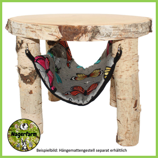 Bio Hängematte - Herzen Black - Nagerfarm