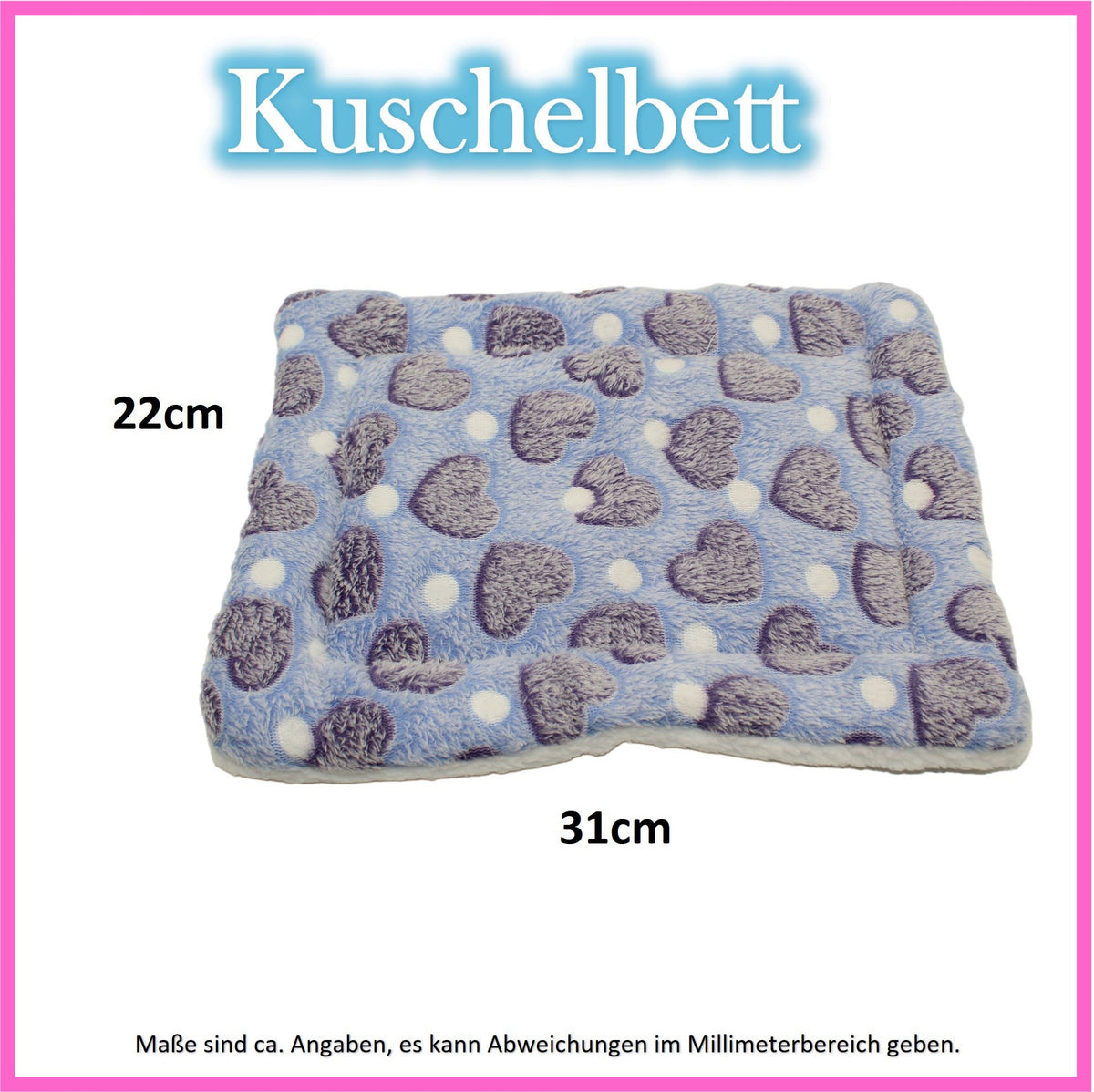 💙 Kuschelbett – Herzen Blau
