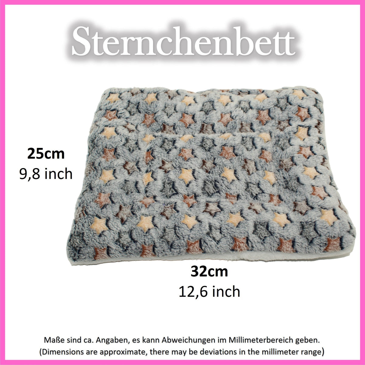 ✨ Star Bed Grey-Blue-Colorful – cuddly soft & dimensionally stable for Guinea Pigs