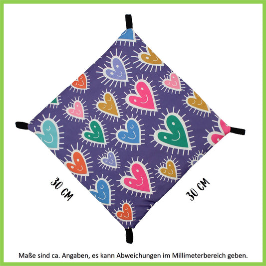 Bio Hängematte - Herzen Purpel - Nagerfarm