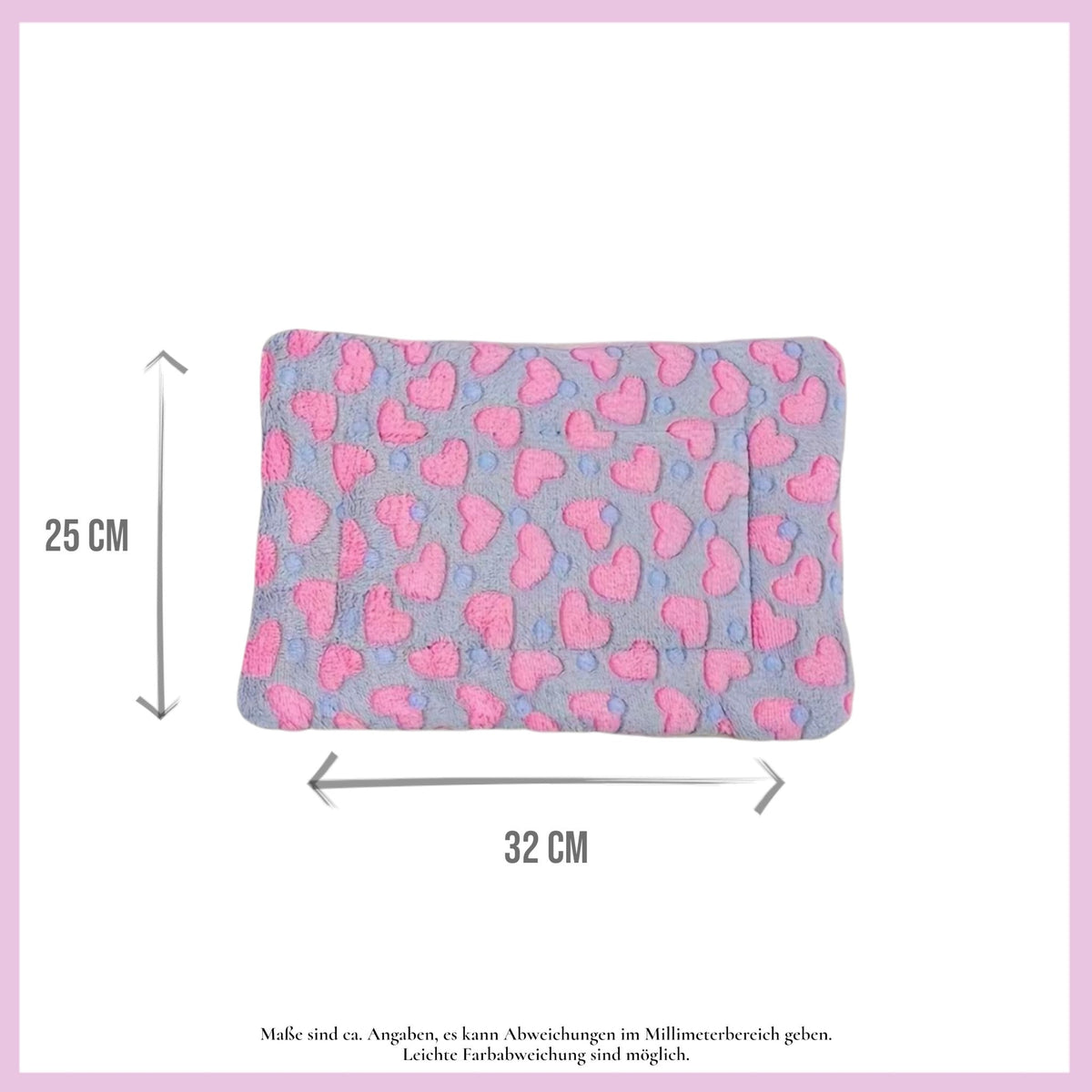 🛏️ Kuschelbett „Herzen - Grau“ – weiches Wohlfühlbettchen für deine Meerschweinchen