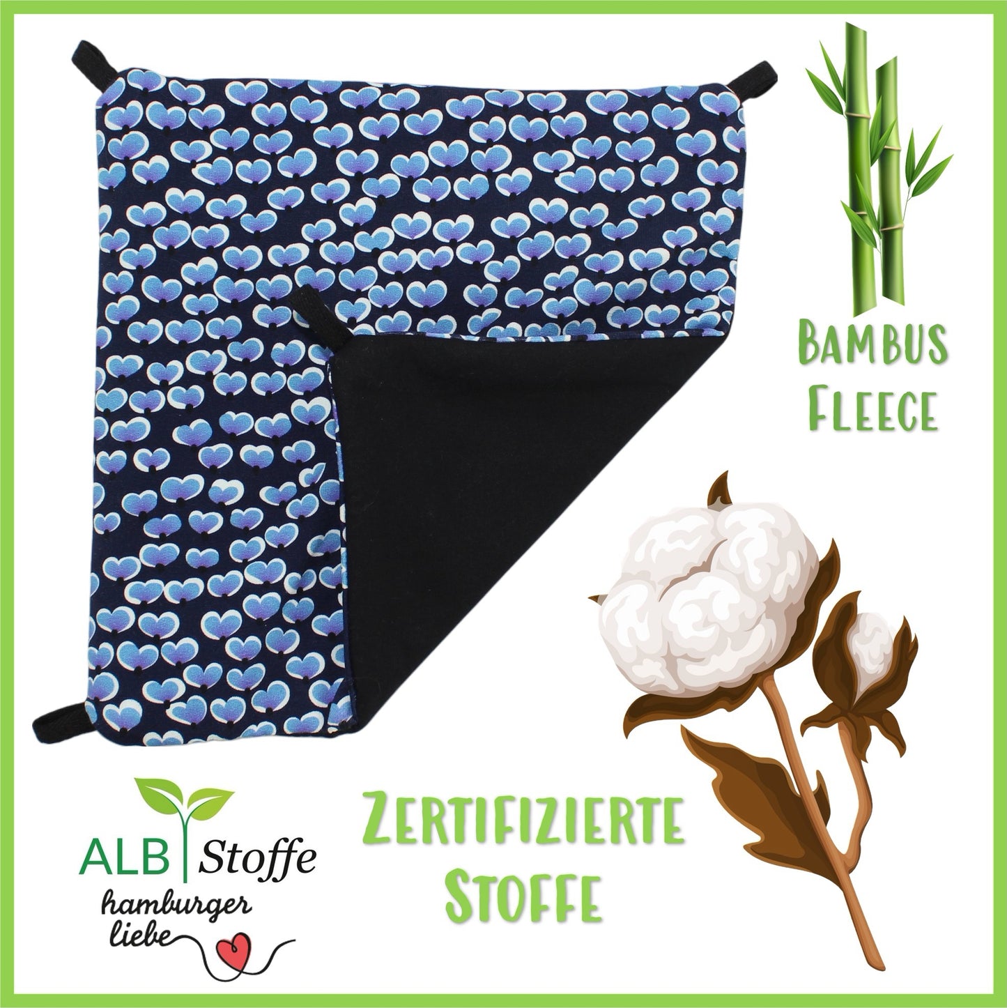 Bio Hängematte - kleine Herzen - Nagerfarm