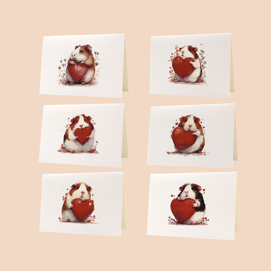 ❤️Folded Card with Guinea Pig & Heart – Random Design (6 variants)