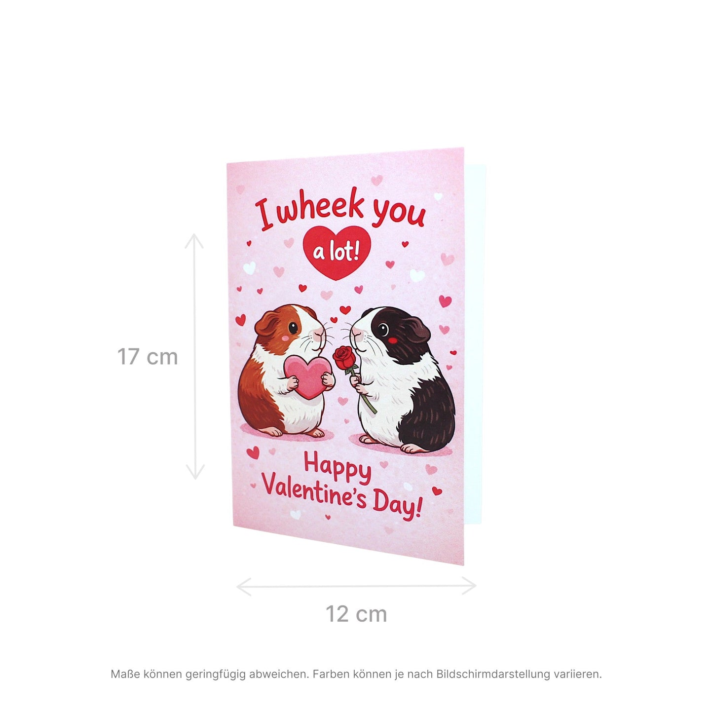 💌Valentinstags-Karte „I wheek you a lot!“ – Liebevolle Meerschweinchen-Grußkarte