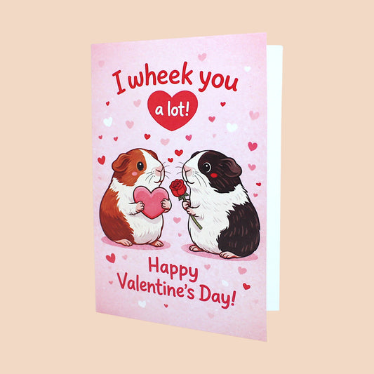 💌Valentine's Day Card "I wheek you a lot!" – Loving Guinea Pig Greeting Card