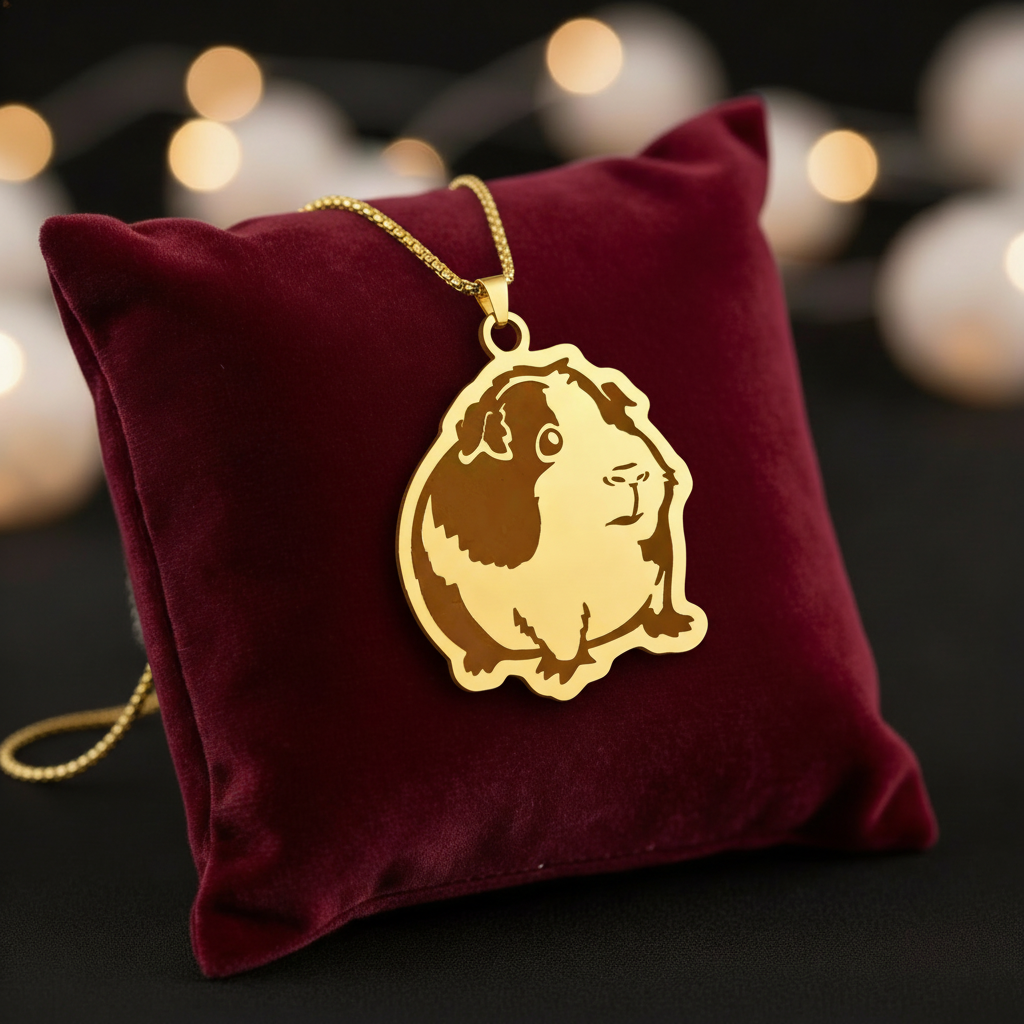 Heartfelt Piece – 🐹 Guinea Pig Necklace "Lovely Meeri" 💛 in Gold or Silver | Luxusschweine