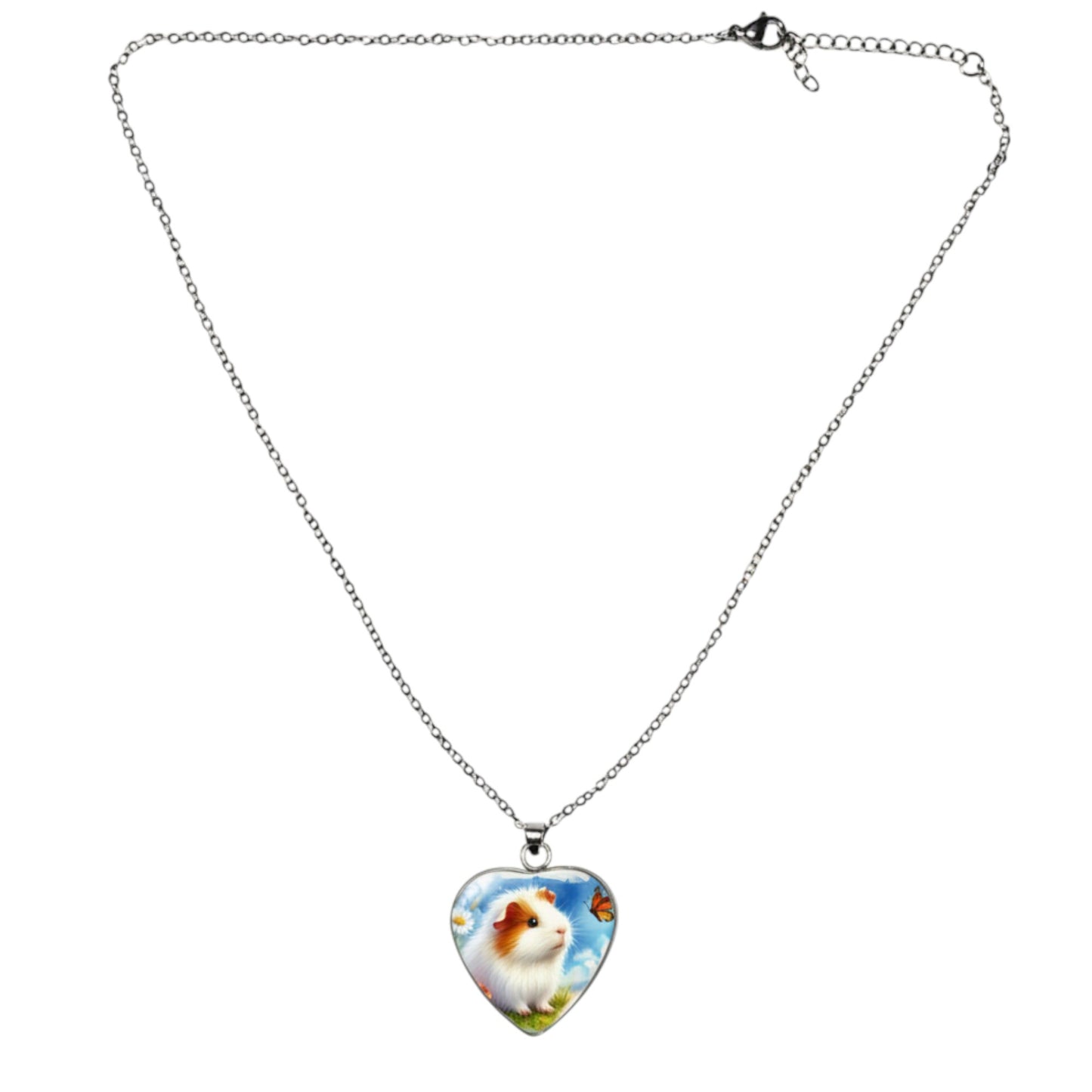 Herzmoment – 🐹💙 Herz-Meerschweinchen Halskette – Farbiger Anhänger mit Naturmotiv | Luxusschweine