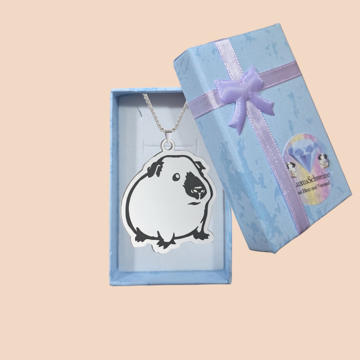 Herzensstück – 🐹Meerschweinchen Halskette „Classic Meeri“ ✨ in Gold oder Silber | Luxusschweine