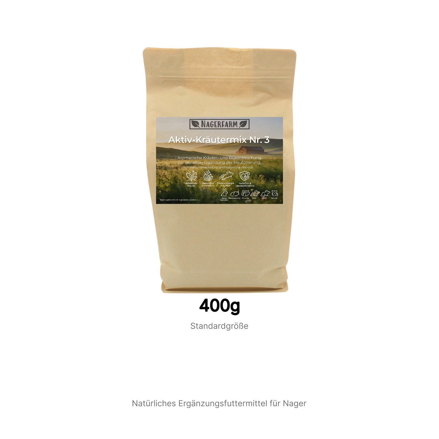 Aktiv-Kräutermix Nr. 3 – Aromatische Kräuter- & Blütenmischung für Nager & Kaninchen