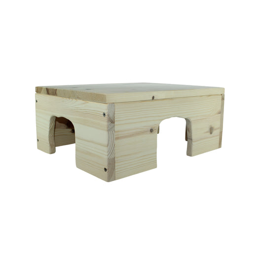 Holz-Farmhaus für Kleintiere als geschützter Rückzugsort