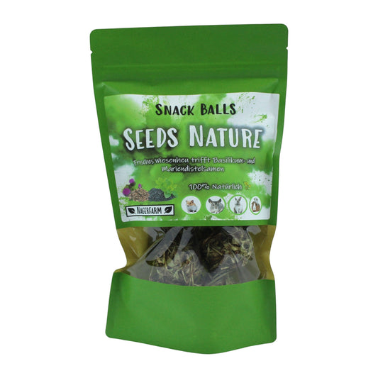 Snack Balls Seeds Nature – Heu-Snack mit Dill und Brennnessel für Meerschweinchen und Zwergkaninchen