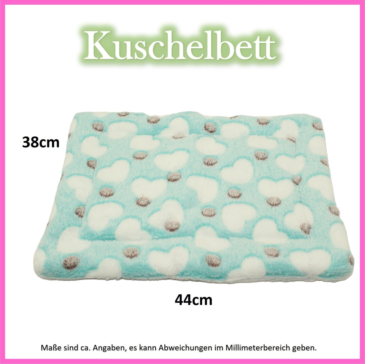 💚 Cuddly Bed – Hearts Turquoise