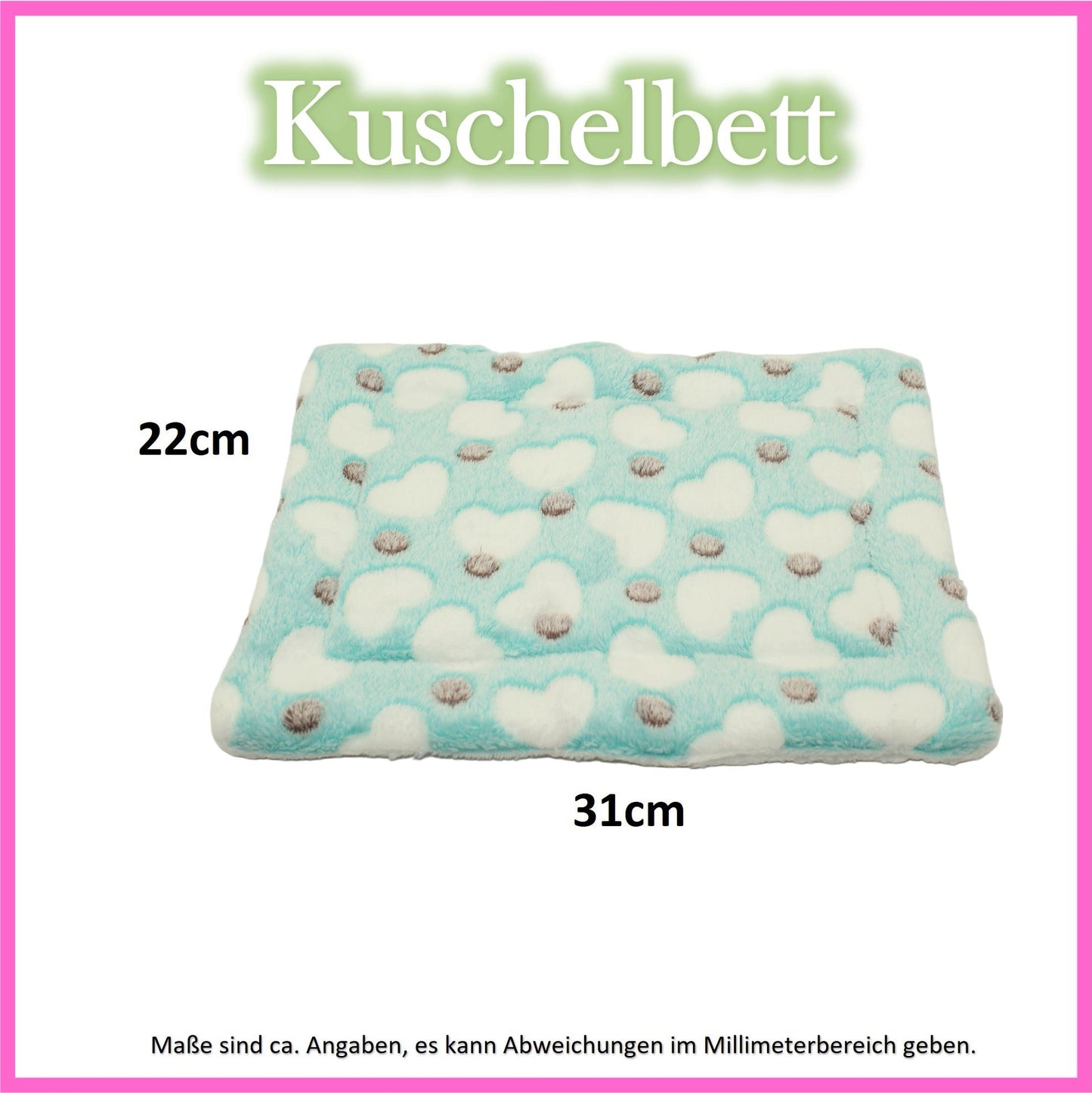 💚 Cuddly Bed – Hearts Turquoise