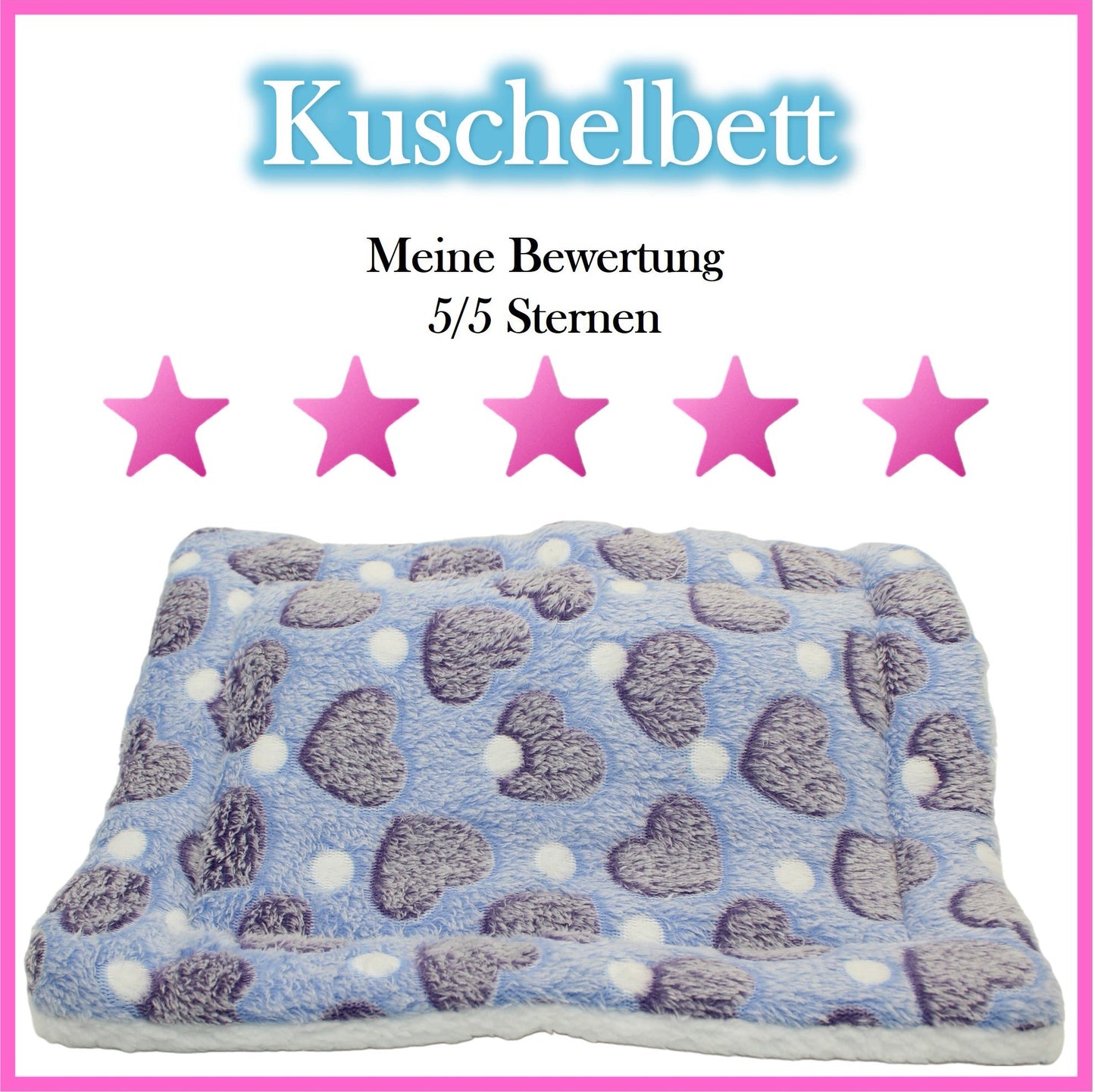 💙 Cuddly Bed – Hearts Blue