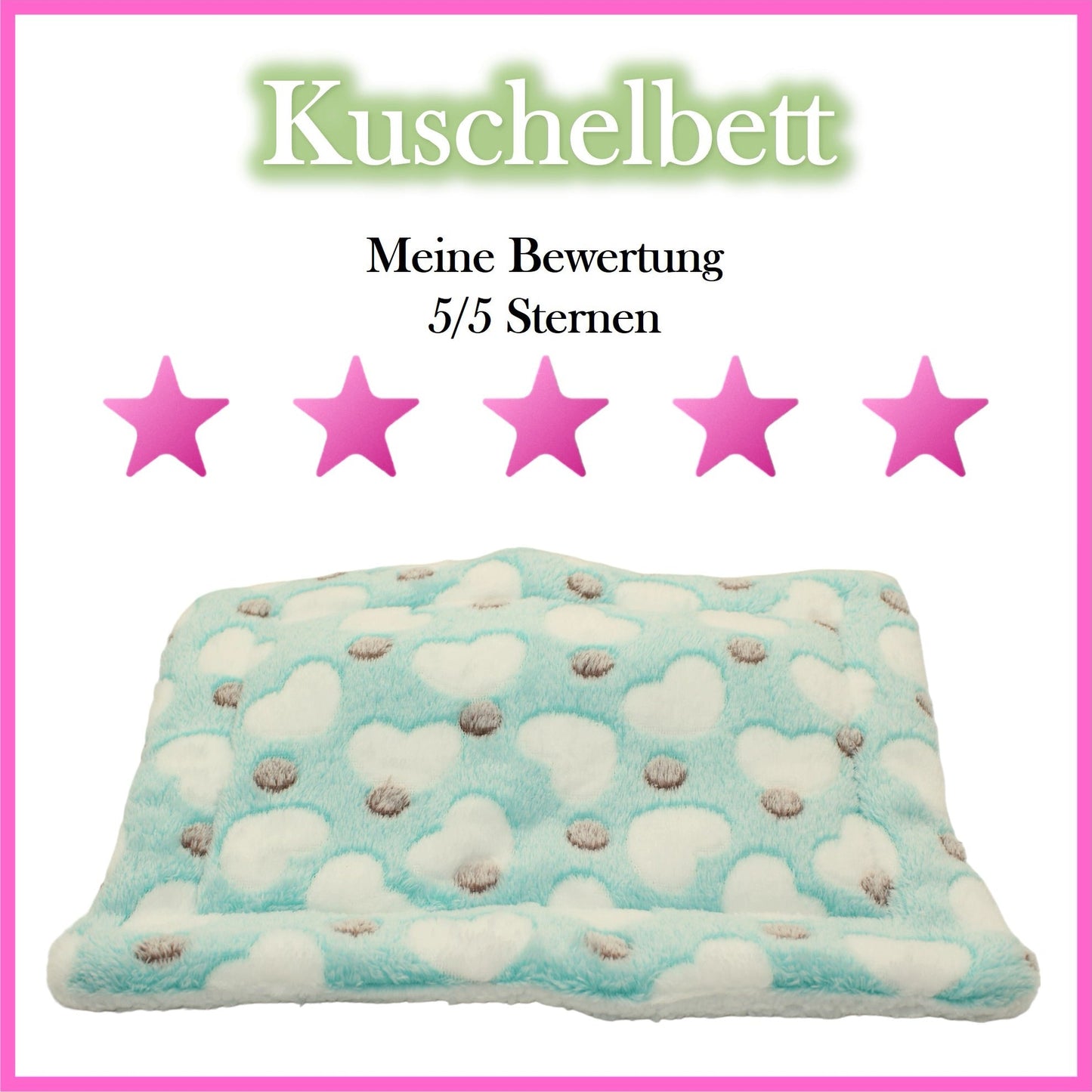 💚 Cuddly Bed – Hearts Turquoise