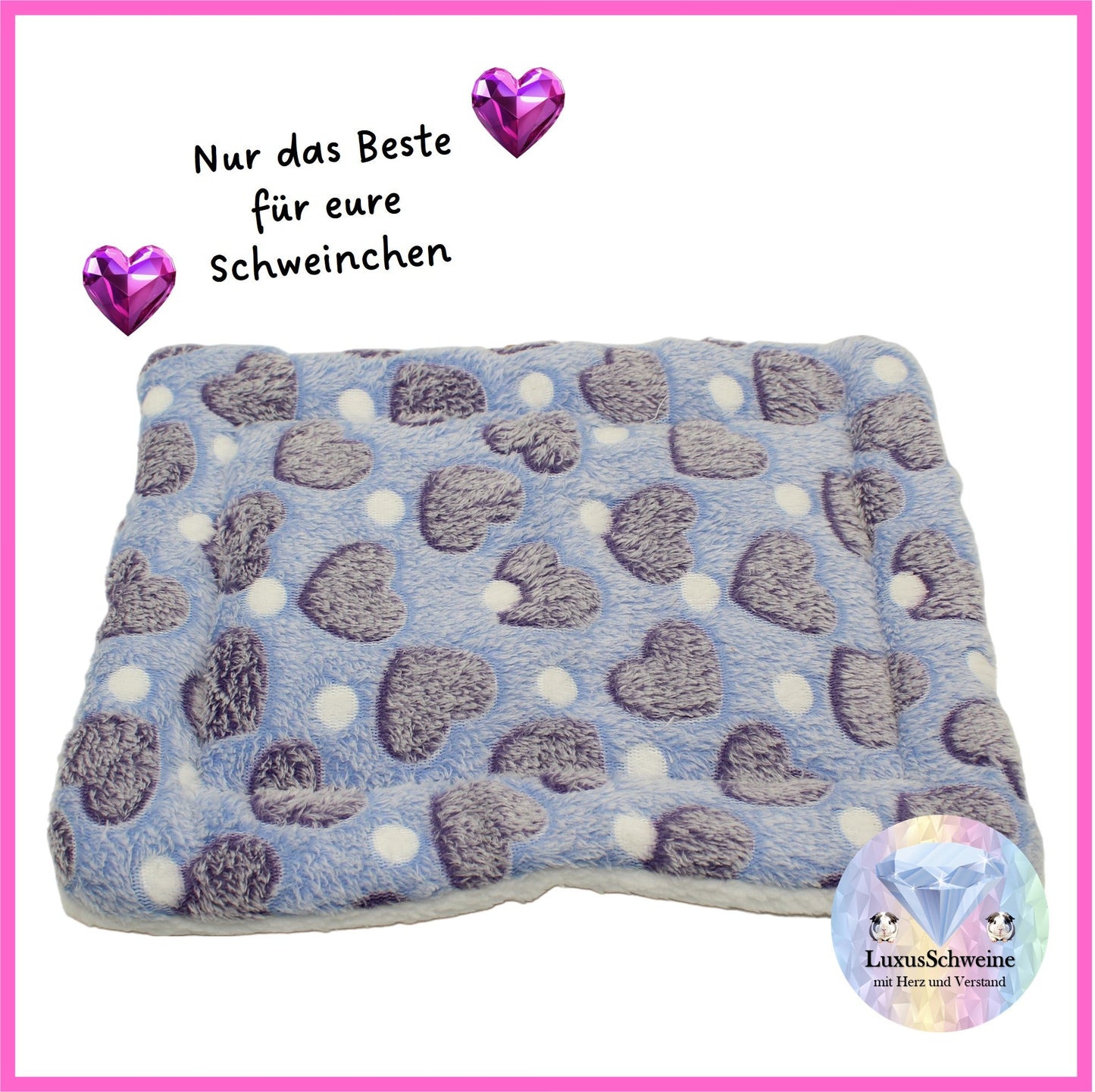 💙 Cuddly Bed – Hearts Blue