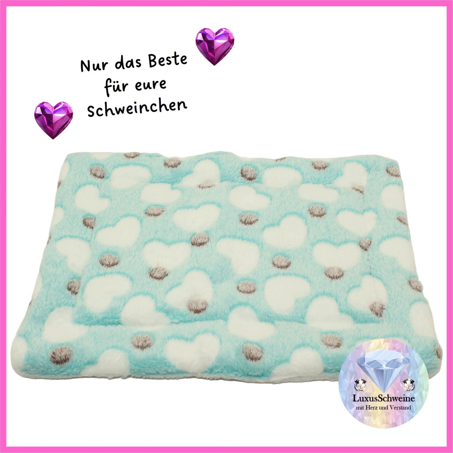 💚 Cuddly Bed – Hearts Turquoise