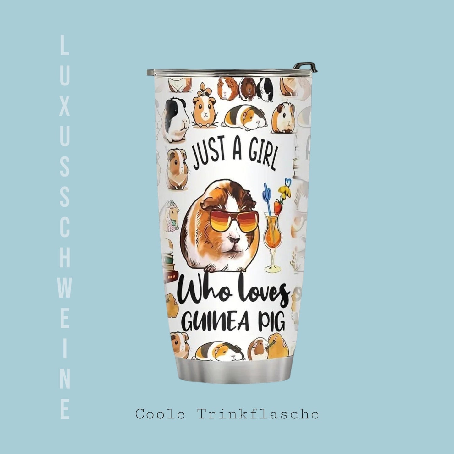 💖 Trinkflasche „Just a Girl who loves Guinea Pigs“ – kompakt & süß