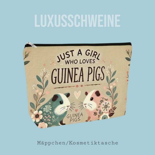 🎒 Kulturtasche „Just a Girl Who Loves Guinea Pigs – Nr. 4 Bunte Meeris“