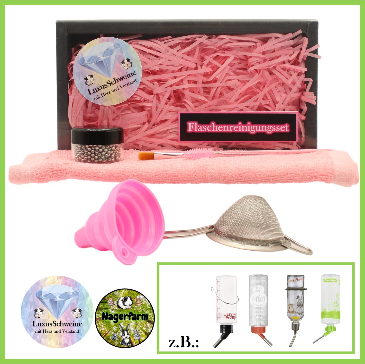 Reinigungsset für Trinkflaschen - Nagerfarm