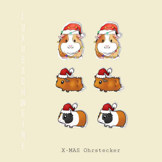 Heartfelt Piece – 🎄✨ Christmas Stud Earrings – Cute Festive Earrings for Guinea Pig Fans | Luxusschweine