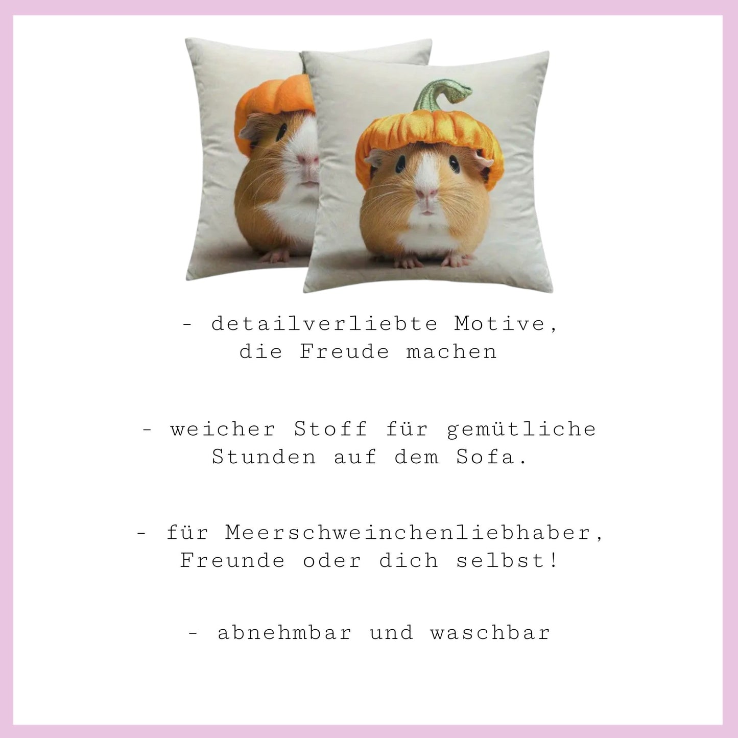 🛋️ Kissen „Kürbiskopf“ – Dein herbstliches Kuschel-Highlight für Meerschweinchen-Fans