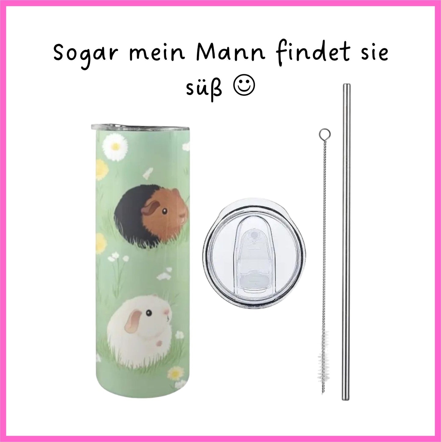 🌼 Drinking bottle "Meadow Magic with Guinea Pig"